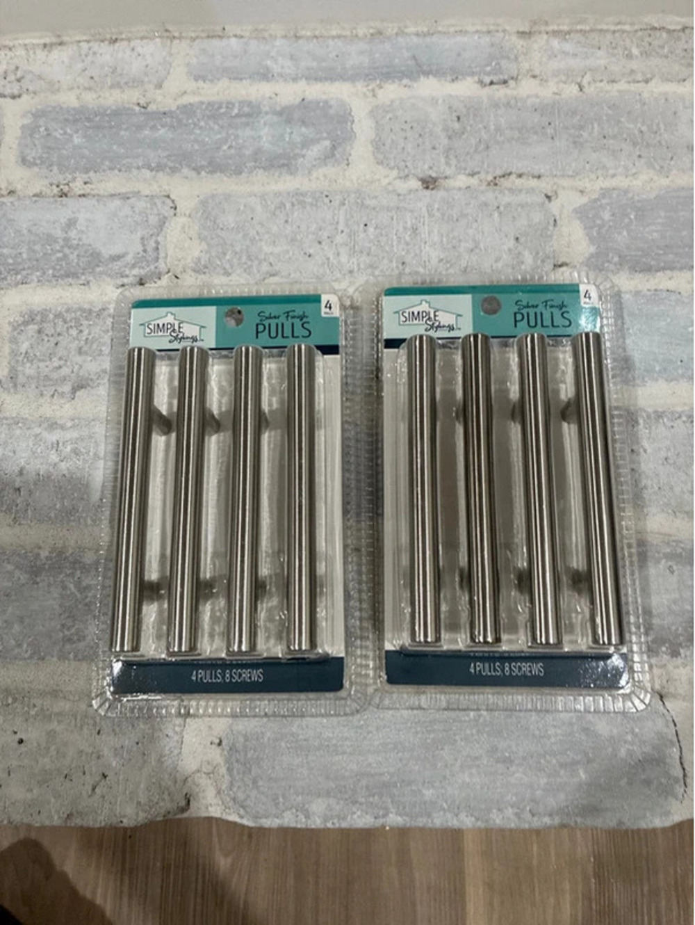 2- 4 packs silver metal drawer pulls